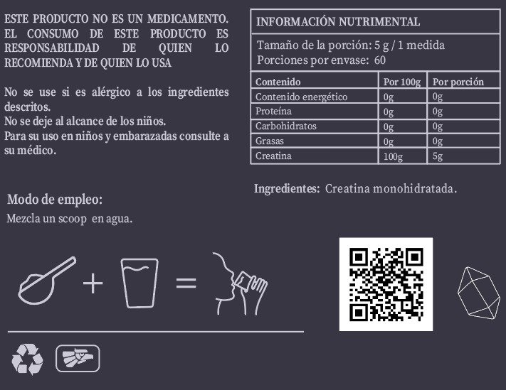 Creatina Monohidratata en polvo