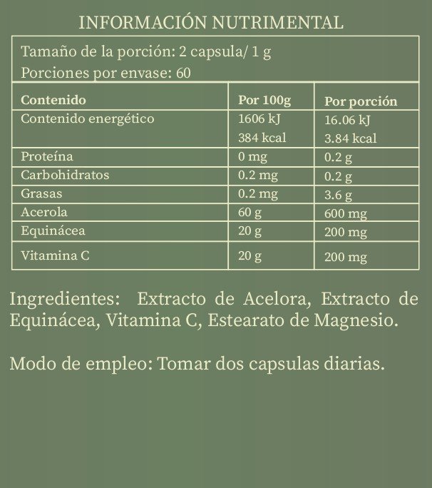 Equinacea + Acerola + Vitamina C