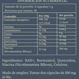. . . . . . K  r  o  n  o  x . . . . . .    |Coenzima NAD+ |Resveratrol|Quercetina| Niacina|